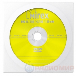 DVDR Mirex 16x, 4.7Gb в бумажном конверте